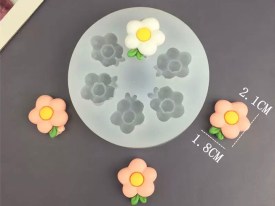 Molde silicona 6 mini flores con 5 petalos 